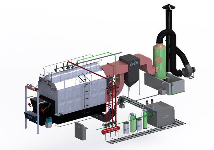 EPCB Horizontal Chain Grate Biomass Fired Water Tube Steam Boiler