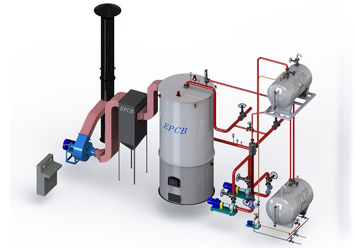 EPCB Vertical Fixed Grate Biomass Fired Thermal Oil Boiler System