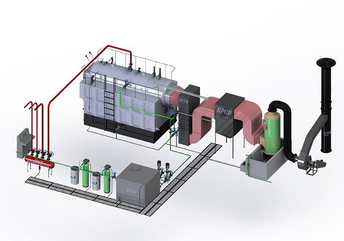 EPCB Horizontal Single Drum Fixed Grate Wood-fired Steam Boiler Solutions